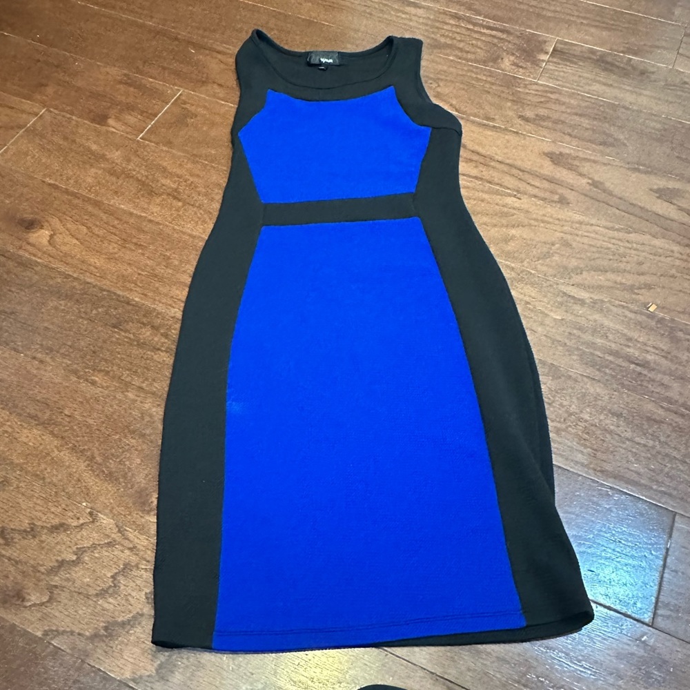 Hypnotik Bodycon Blue Black Tank Midi Dress Size medium